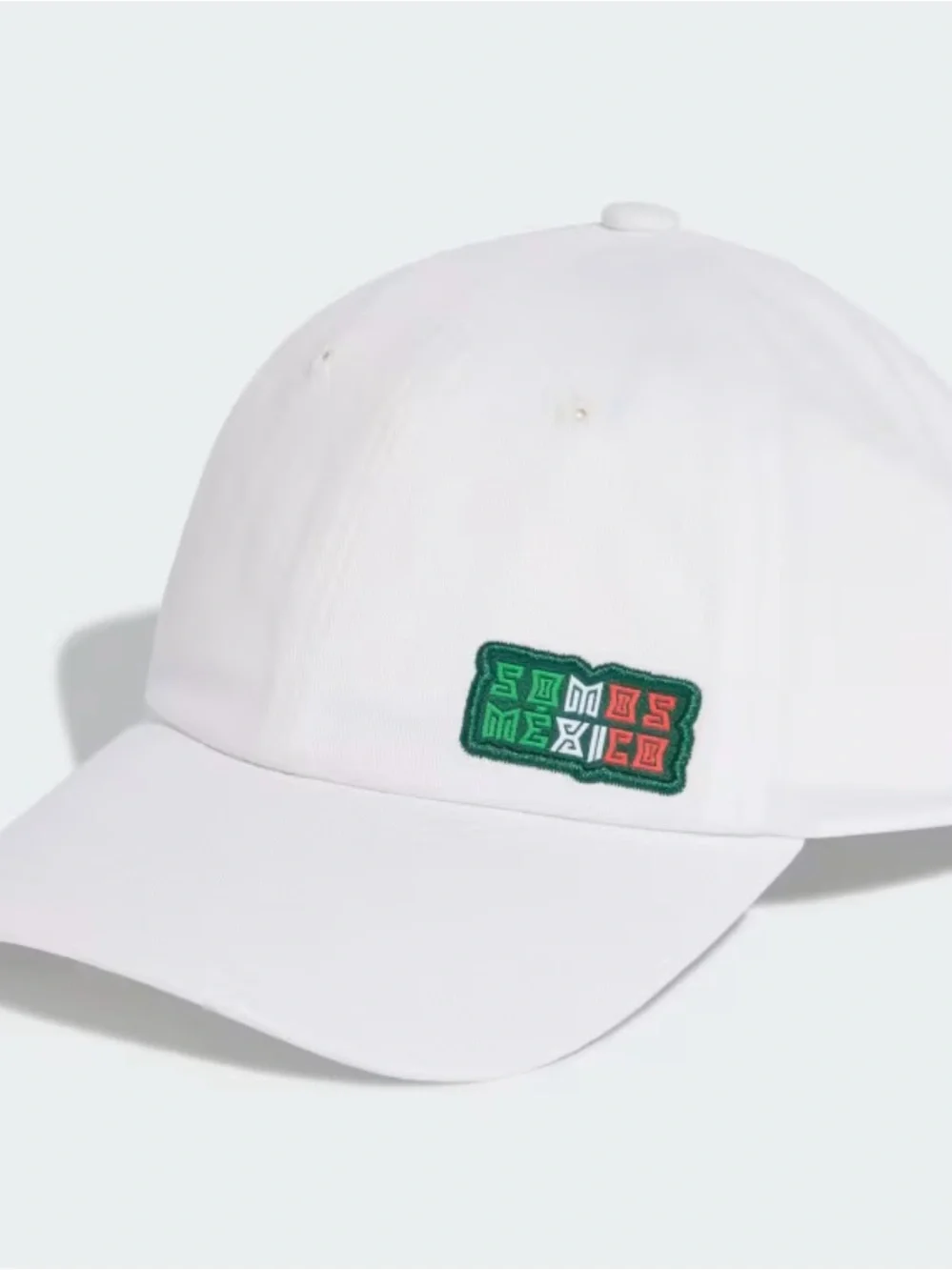 adidas White Cap with Green Trefoil Accent